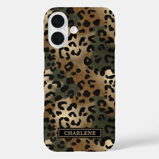 Camo Leopard Print Monogrammed Case-Mate iPhoneケース (裏面)
