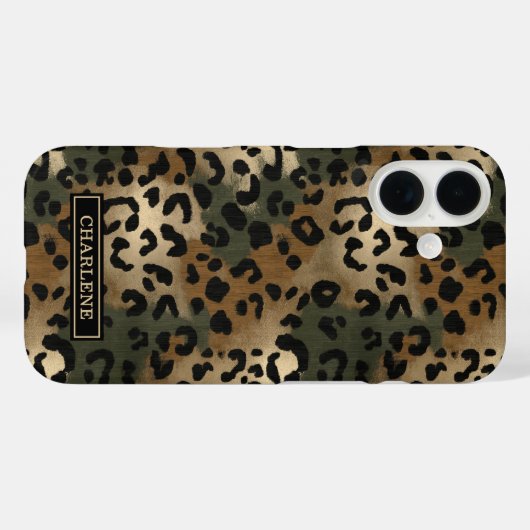 Camo Leopard Print Monogrammed Case-Mate iPhoneケース (裏面 (横))