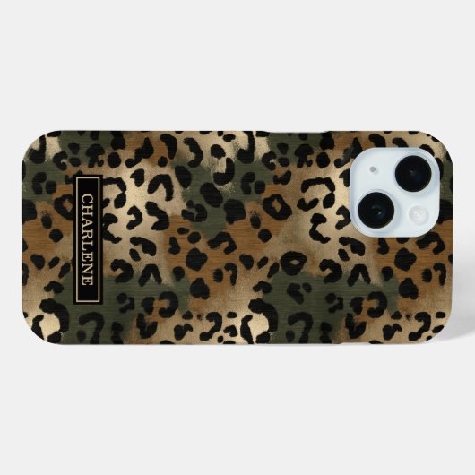 Camo Leopard Print Monogrammed Case-Mate iPhoneケース (裏面 (横))