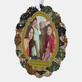 Camo Military Colors Photo Holiday オーナメントカード (左)