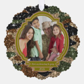 Camo Military Colors Photo Holiday オーナメントカード (正面)