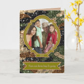 Camo Military Colors Photo Holiday カード (黄色い花)