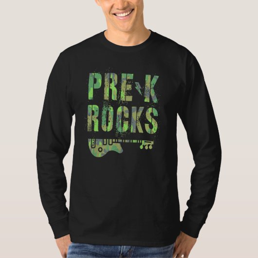 Camo Pre K Rocks Camp Teacher Squad Pre School Kid Tシャツ (正面)