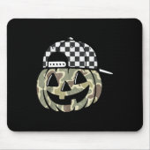 Camo Pumpkin Jack O Lantern Face Camouflage Hallow マウスパッド (正面)