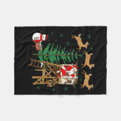 Camo Santa Christmas Deer Hunting Camouflage Hunte フリースブランケット (正面(横))