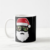 Camo Santa Claus Sungles Funny Camo Christmas Camo コーヒーマグカップ (左)