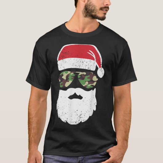 Camo Santa Claus Sungles Funny Camo Christmas Camo Tシャツ (正面)