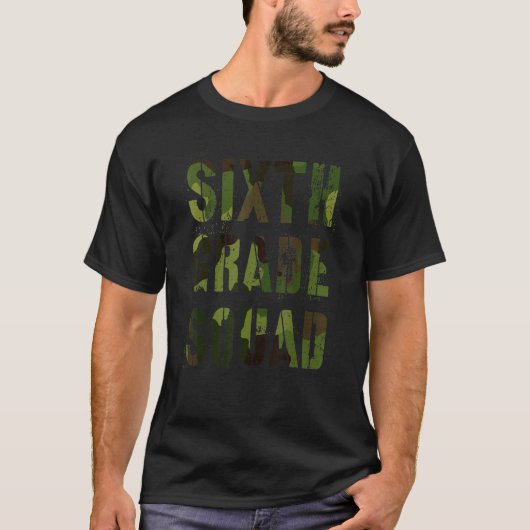 Camo Sixth Grade Squad Teacher Hello 6th Grader Vi Tシャツ (正面)