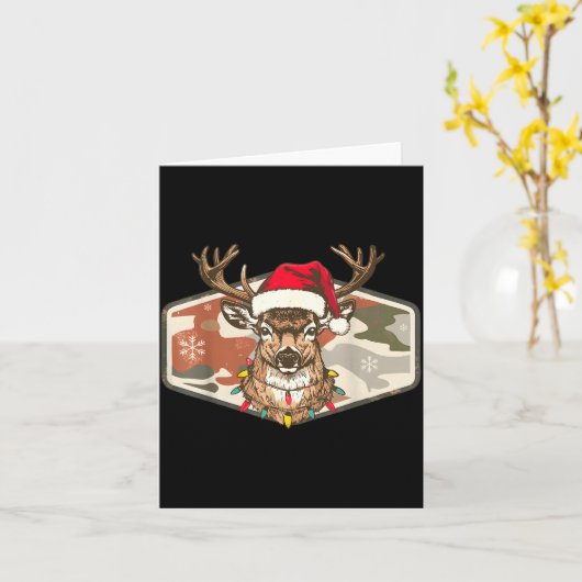 Camo Southern Local Boy Christmas Deer Hunting Xma カード (黄色い花)