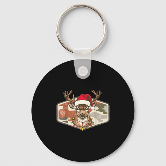 Camo Southern Local Boy Christmas Deer Hunting Xma キーホルダー (正面)