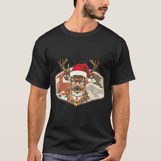 Camo Southern Local Boy Christmas Deer Hunting Xma Tシャツ (正面)