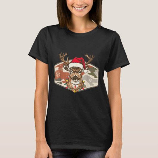 Camo Southern Local Boy Christmas Deer Hunting Xma Tシャツ (正面)
