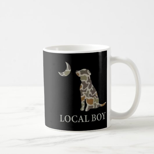 Camo Southern Local Boy Duck Hunting Black Lab Out コーヒーマグカップ (右)