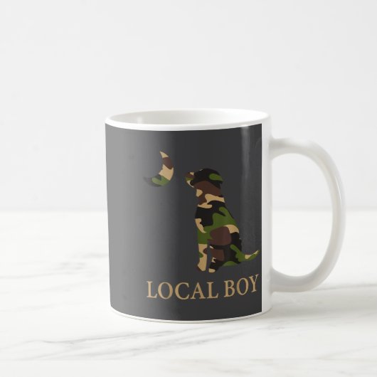 Camo Southern Local Boy Duck Hunting Black Lab Out コーヒーマグカップ (右)