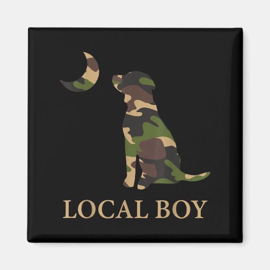 Camo Southern Local Boy Duck Hunting Black Lab Out マグネット (正面)