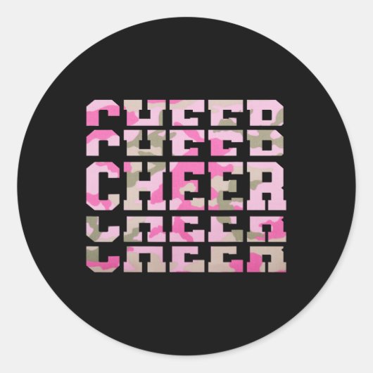 Camo Tie Dye Cheerleading For Cheerleader Squad Bf ラウンドシール (正面)