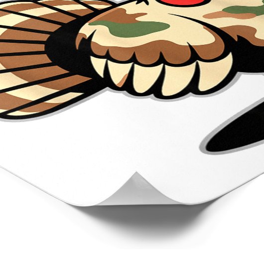 Camo Turkey Day Hunting Fall Thanksgiving  ポスター (角)