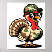 Camo Turkey Day Hunting Fall Thanksgiving  ポスター (正面)