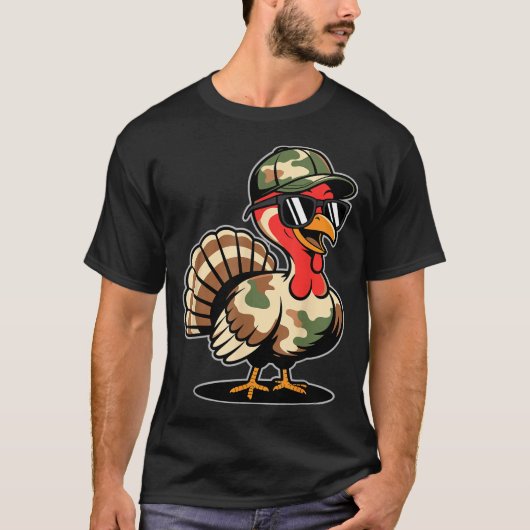 Camo Turkey Day Hunting Fall Thanksgiving  Tシャツ (正面)