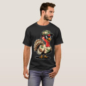 Camo Turkey Day Hunting Fall Thanksgiving  Tシャツ (正面フル)