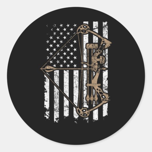 Camo Usa Flag Archery Compound Bow - Bow Hunter (o ラウンドシール (正面)