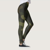 Camo Yoga Earthy Green Browns Black Accents Modern レギンス (右)