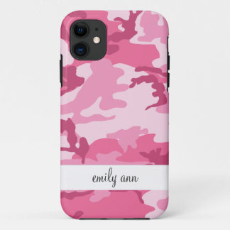 Camoflageピンクの都市パターン iPhone 11 ケース