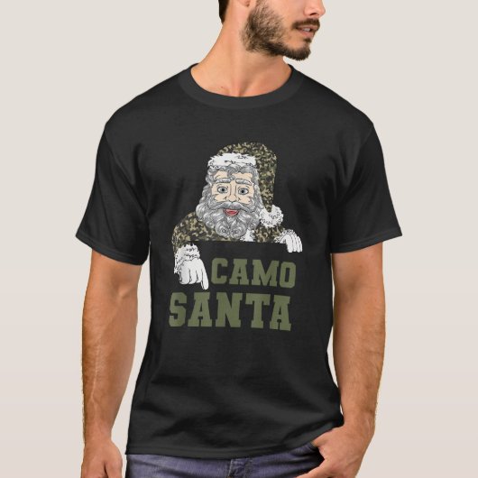 Camoflage Christmas Hunting Santa Camo Military Me Tシャツ (正面)