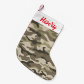 Camoflauge Christmas Stocking - Personalized Name  スモールクリスマスストッキング (正面 (吊り時))