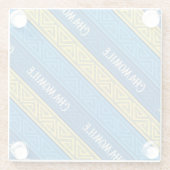 Camomile Tea Vibrant Yellow & Blue Celtic Stripes ガラスコースター (裏面)