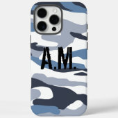 Camouflage Army Monogram Blue Case-Mate iPhoneケース (裏面)