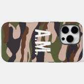 Camouflage Army Monogram Brown Green Case-Mate iPhoneケース (裏面 (横))
