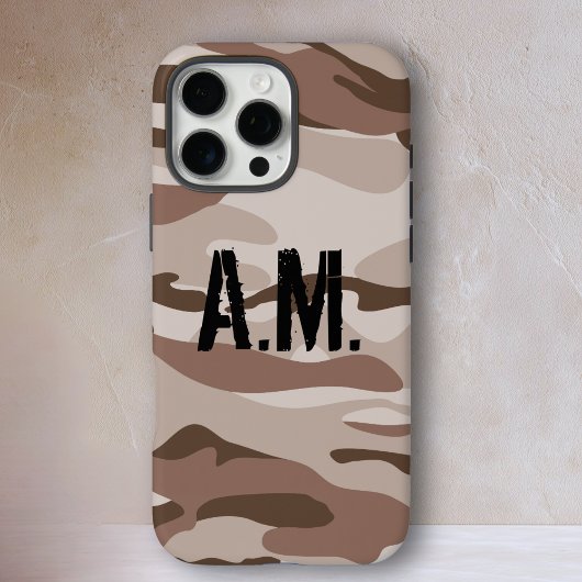 Camouflage Army Monogram iPhone Case-Beige-Brown Case-Mate iPhoneケース