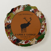 Camouflage Black Brown Green Personalized ラウンドクッション (裏面)