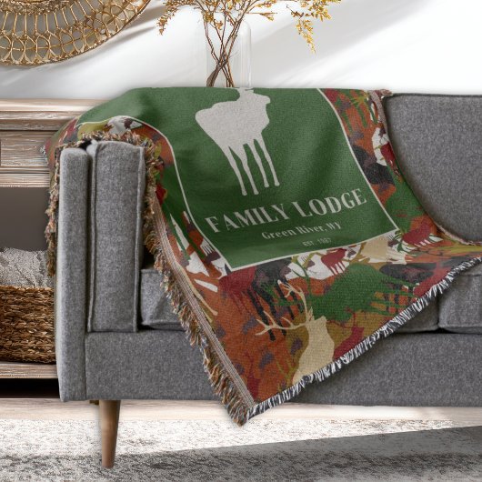 Camouflage Brown Green Personalized スローブランケット