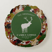 Camouflage Brown Green Personalized ラウンドクッション (正面)