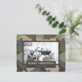 Camouflage Camo Military Christmas Photo シーズンポストカード (スタンド正面)