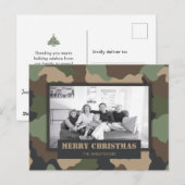 Camouflage Camo Military Christmas Photo シーズンポストカード (正面/裏面)
