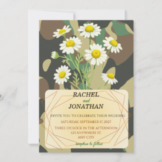Camouflage & Chamomile Wedding Invitation 招待状