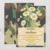Camouflage & Chamomile Wedding Invitation 招待状 (正面/裏面)