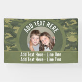 Camouflage Greenと文字で写真をカスタム撮影 横断幕 (横)