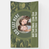 Camouflage Greenと文字で写真をカスタム撮影 横断幕 (縦)