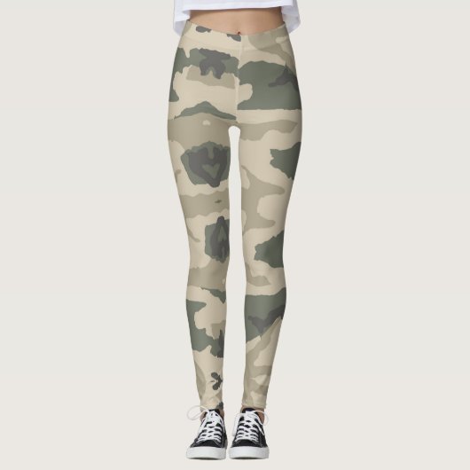 Camouflage Jah Army Jungle - Power Yoga Leggings レギンス (正面)