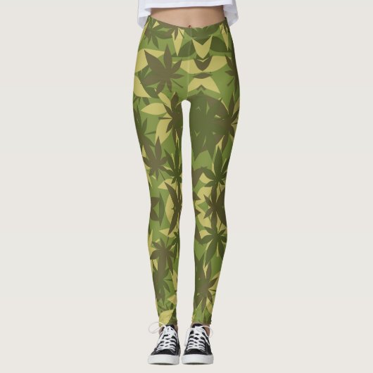 Camouflage Jah Army - Power Yoga Leggings レギンス (正面)