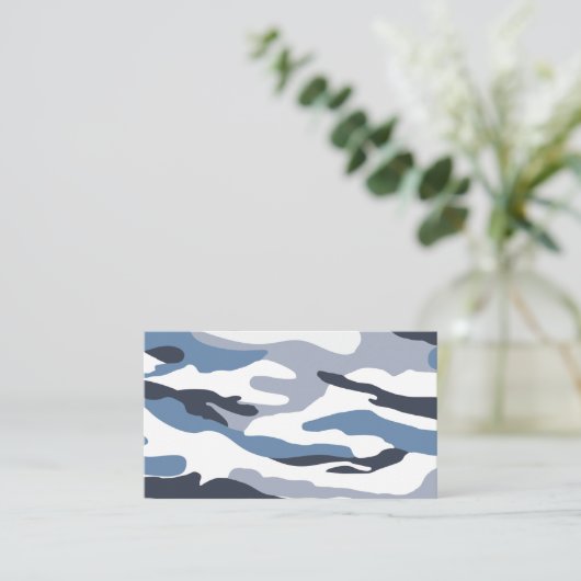 Camouflage Muster Blau Grau 名刺 (スタンド正面)