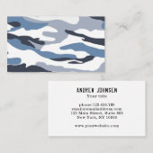 Camouflage Muster Blau Grau 名刺 (正面/裏面)