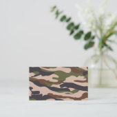 Camouflage Muster Braun beige Grün 名刺 (スタンド正面)