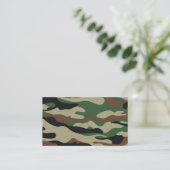 Camouflage Muster Braun  Grün 名刺 (スタンド正面)