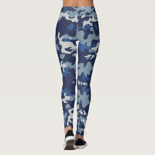 Camouflage Navy - Power Yoga Leggings レギンス (裏面)