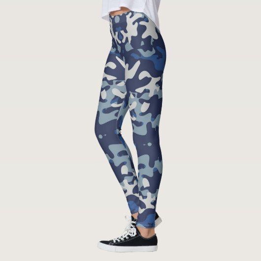 Camouflage Navy - Power Yoga Leggings レギンス (左)